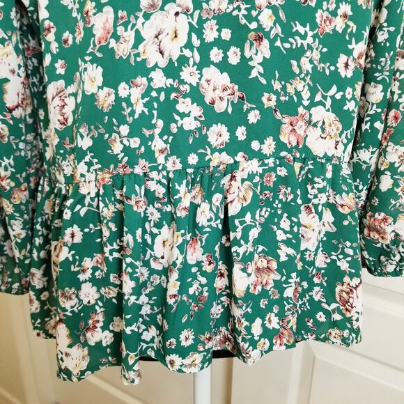 NWT's - Collective Concepts Multicolor Floral Button Up Blouse 3/4 Sleeves Sz M - Picture 8 of 14